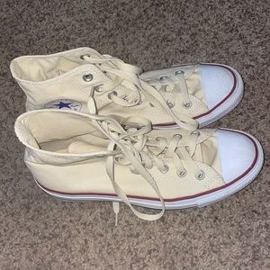 cream high top converse